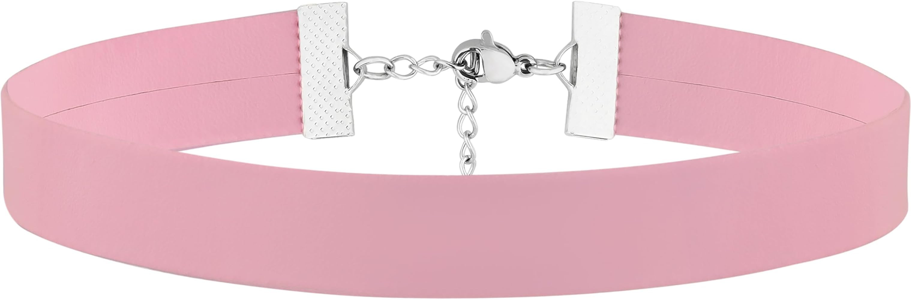 Sacina Pink Choker Necklace, Pink PU Leather Choker Collar, Vintage Necklace, Gothic Choker, Goth... | Amazon (US)
