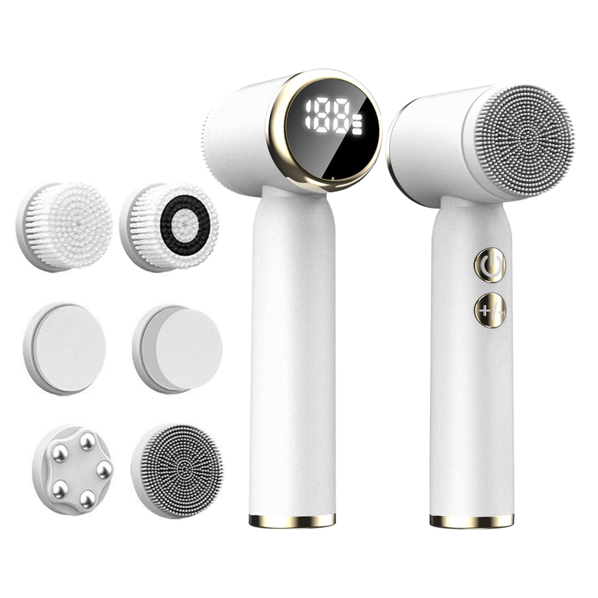 UnTI Electric LED Facial Cleansing Brush Set 6 in 1,Rechargeable Waterproof Portable White Face C... | Amazon (US)