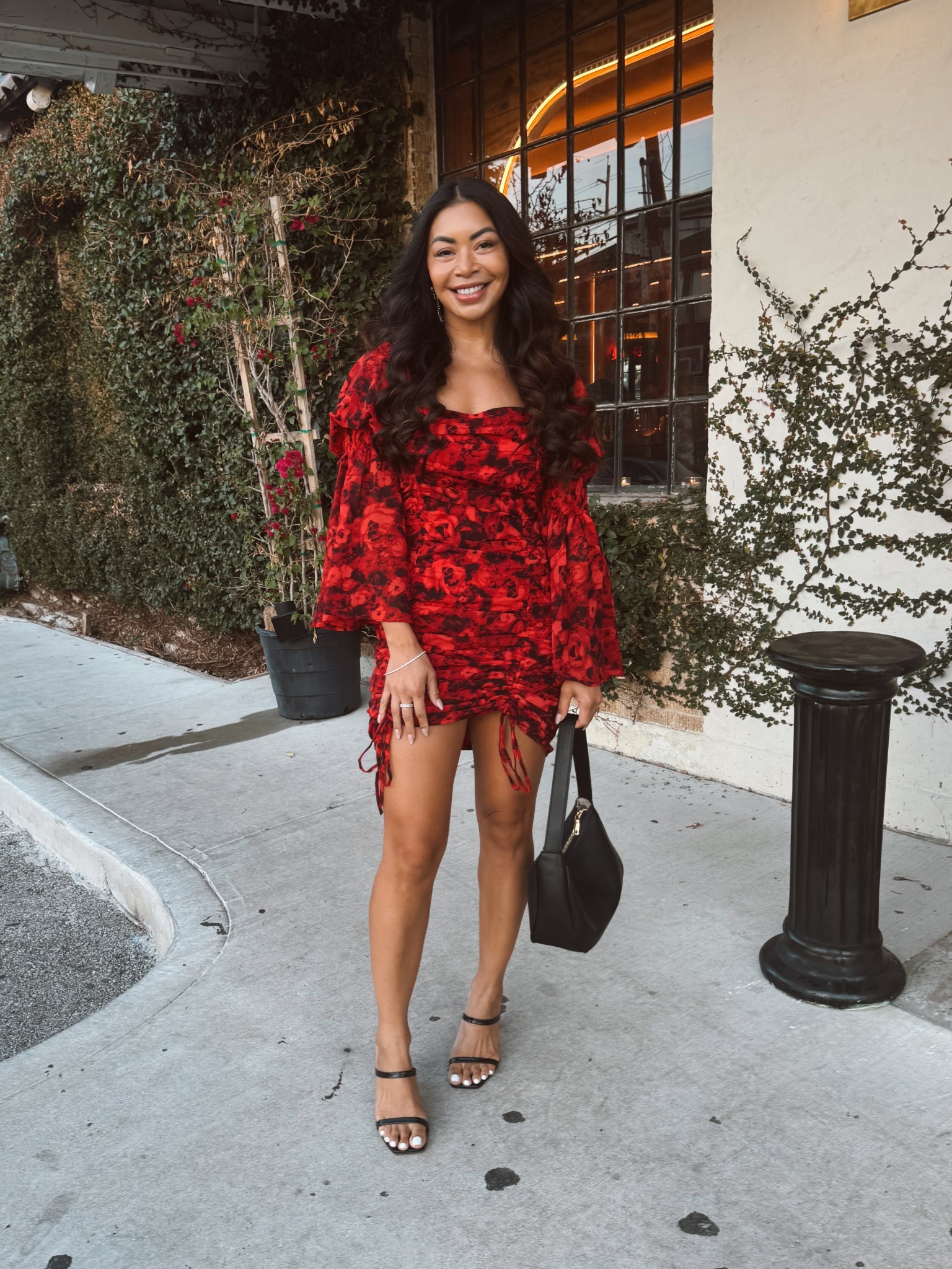 Wearing a medium in this red floral dress but probably could have done the small 

#LTKWedding #LTKFindsUnder50