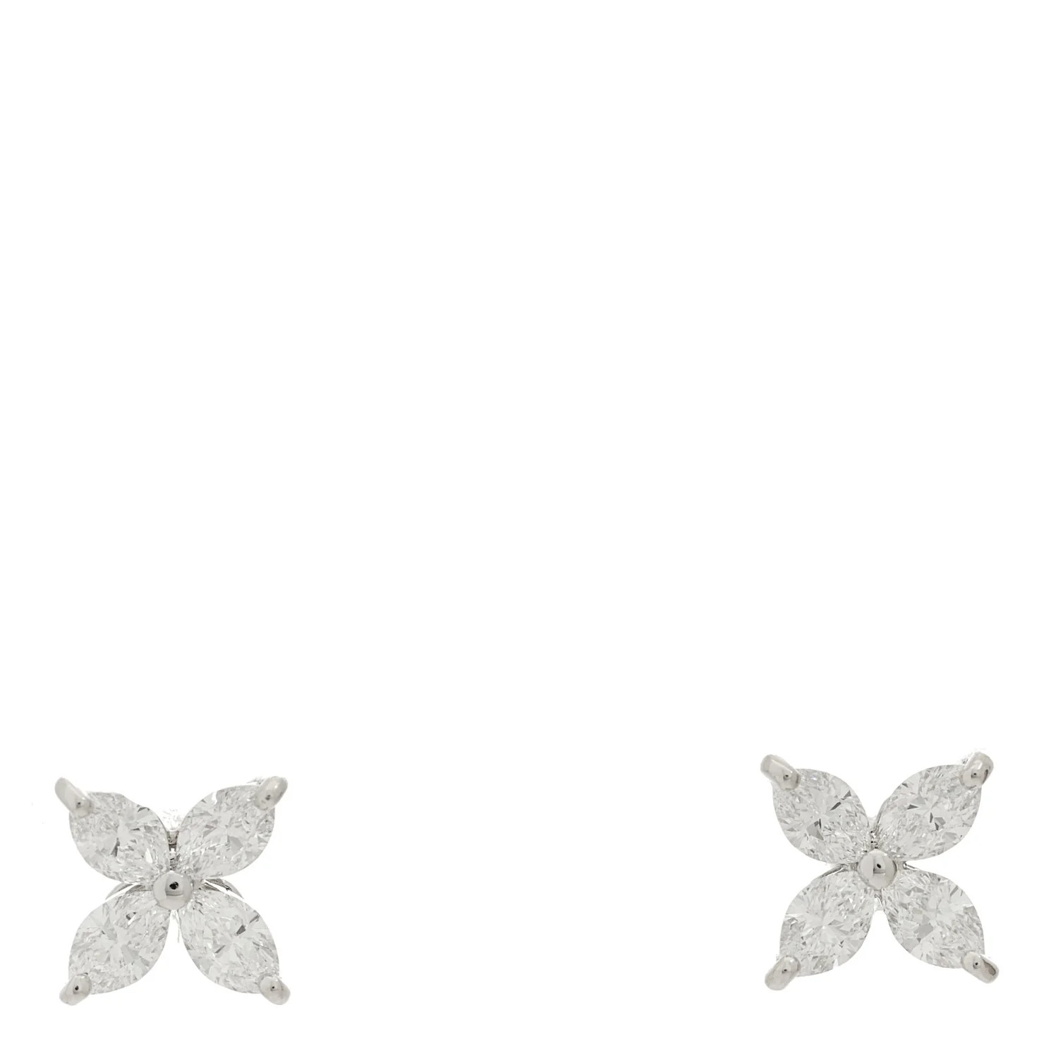 Platinum Diamond .64ct Small Victoria Earrings | FASHIONPHILE (US)