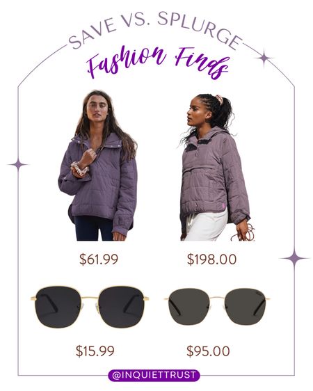 Here are some cozy and affordable purple jackets and sunglasses recos!
#savevssplurge #eyewearreco #winterwardrobe #fashionfinds

#LTKfindsunder100 #LTKSeasonal #LTKstyletip