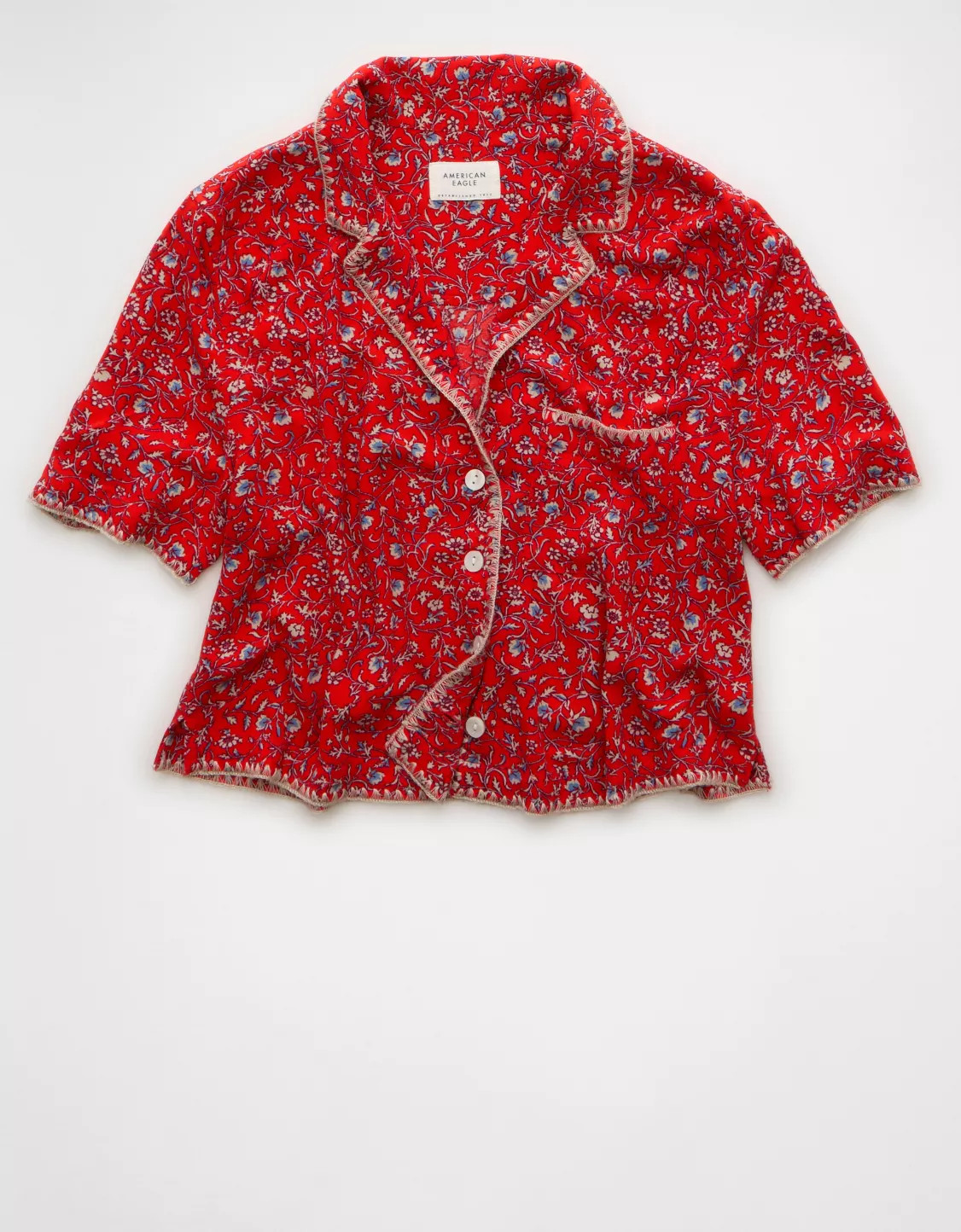 AE Floral Button-Up Shirt | American Eagle Outfitters (US & CA)