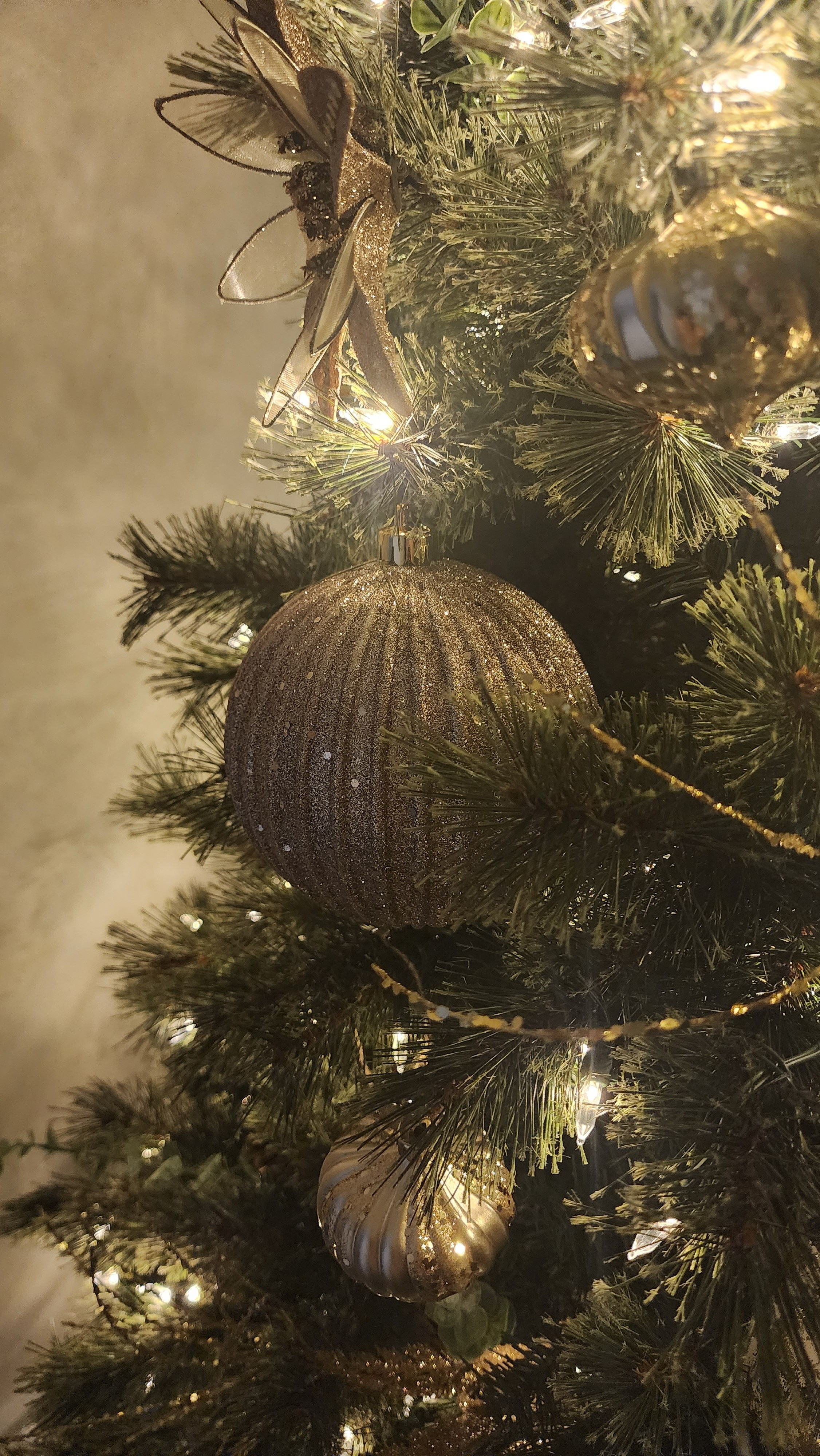 Believe it or not I do get asked where I get the huge ornaments on my tree :) Hobby Lobby sells out of them quick every year but I found these at Walmart! They are online in lots of colors and cheaper than HL! 🎄 mine are champagne gold. 

#LTKHoliday #LTKSeasonal #LTKmomlife