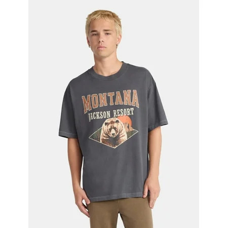 No Boundaries Oversized Cotton Graphic Tee Men’s & Big Men’s | Walmart (US)