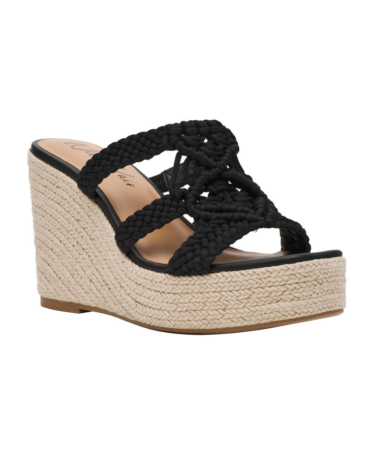 Wild Pair Women's Cally Wedge Sandals, Exclusively at Macy's - Black | Macy's