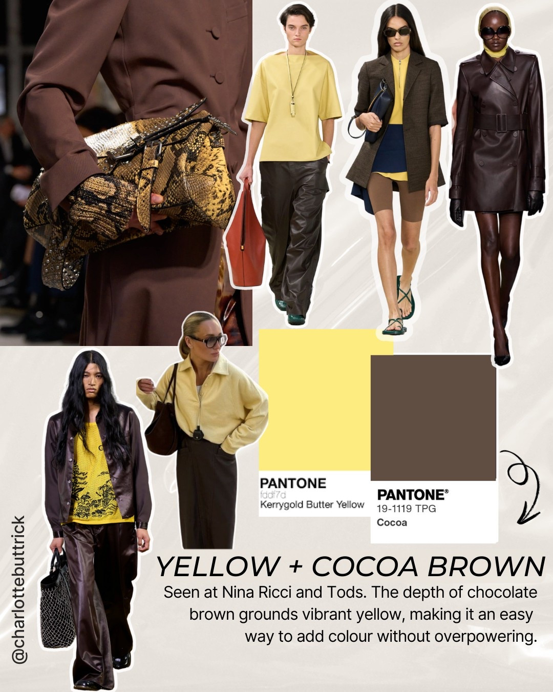 Butter yellow and chocolate brown outfit - spring outfit - summer outfits- 2025 trends - trending for spring - colour trends - colour combination - color combinations - brown suede - 

#LTKstyletip #LTKspring #LTKuk