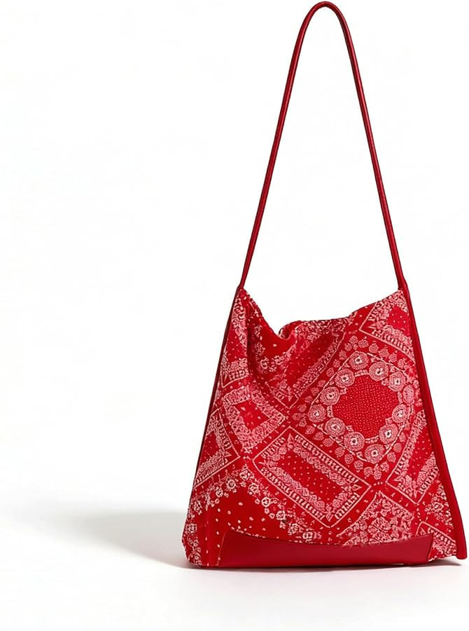 Bandana Bag Paisley Soft Streetwear Slouchy Hobo Tote Bag Retro Bold Attitude Casual Large Crossb... | Amazon (US)