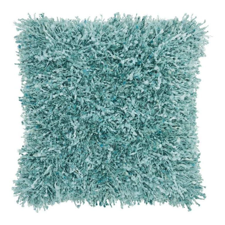 Nourison Shag Solid Celadon Decorative Throw Pillow , 20" x 20" | Walmart (US)