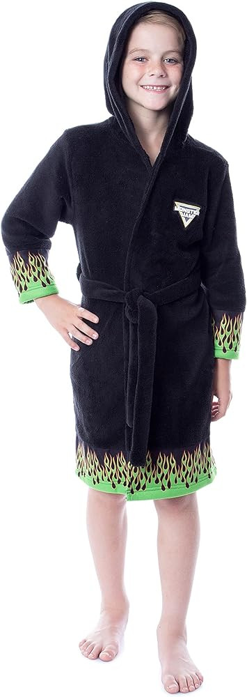 INTIMO Monster Jam Toy Trucks Boys' Graphic Fleece Plush Hooded Robe Bathrobe | Amazon (US)