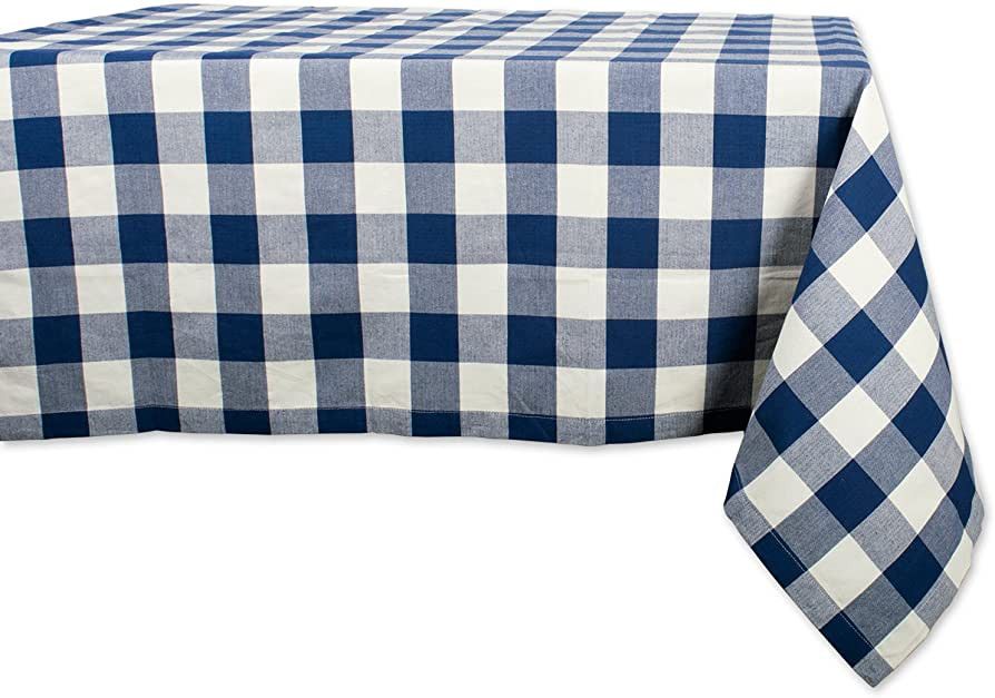 DII Buffalo Check Collection, Classic Farmhouse Tablecloth, Tablecloth, 60x104, Navy & Cream | Amazon (US)