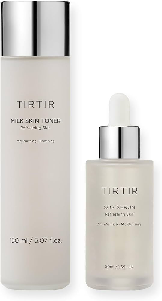 TIRTIR Daily Hydration Set - Milk Skin Toner + SOS Serum, Rice Bran Extract, Chamomile, Radiant G... | Amazon (US)