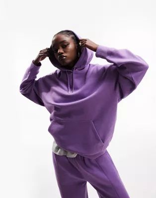 ASOS DESIGN oversized boyfriend hoodie in purple | ASOS (Global)