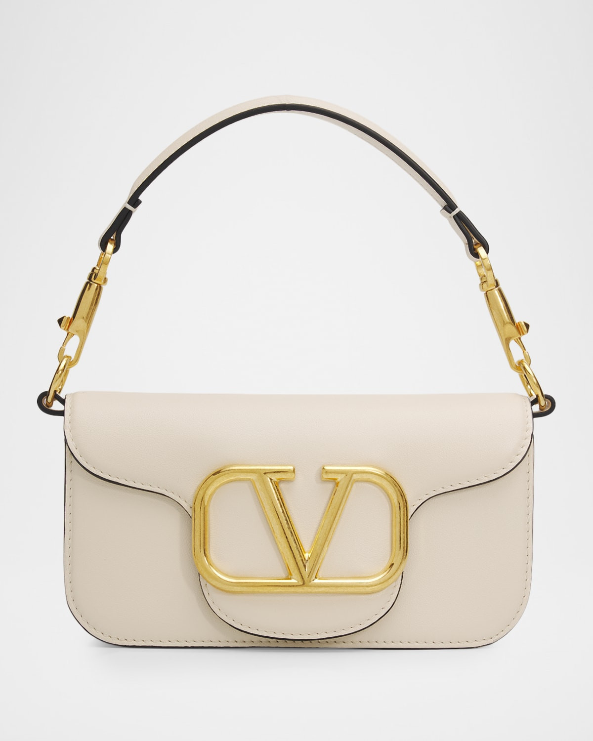 Loco Small VLogo Leather Shoulder Bag | Neiman Marcus