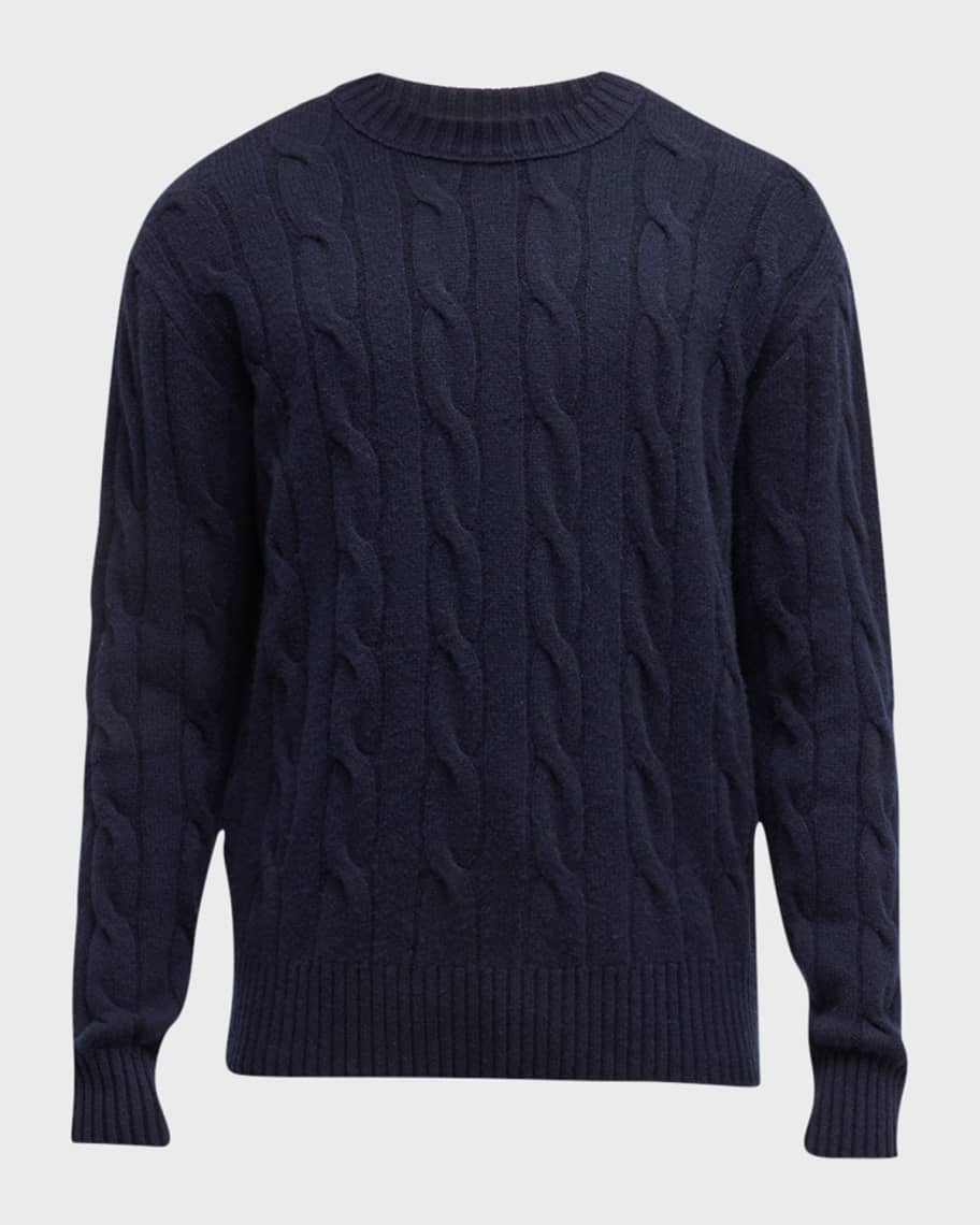 Men's Cashmere Cable-Knit Sweater | Neiman Marcus