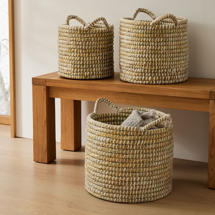 Reese Woven Rattan Nesting Baskets - Set of 3 | West Elm (US)