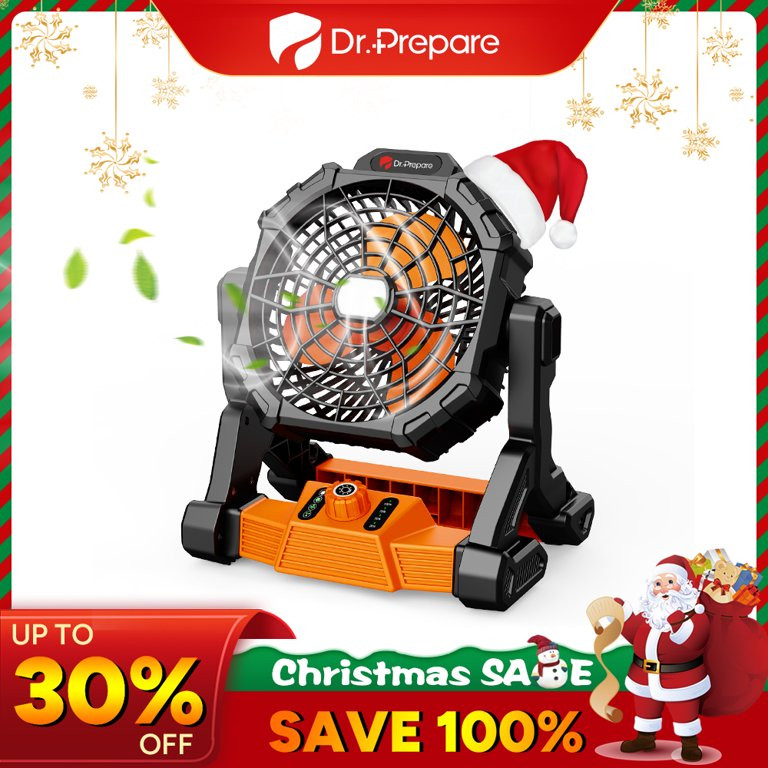 Dr. Prepare Portable Fan for Tent Camping, Rechargeable Battery Operated Fan with LED Lantern& Ha... | Walmart (US)