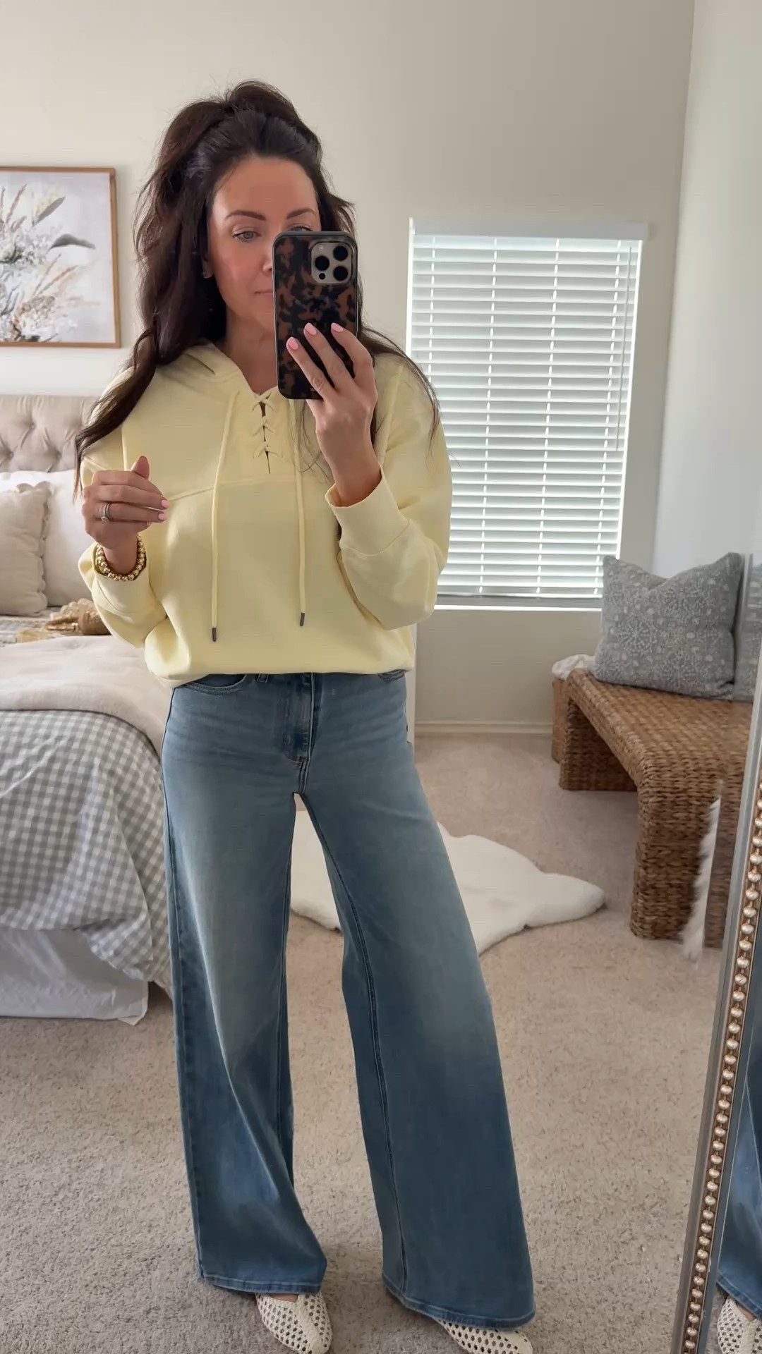 Small pullover
Jeans run tts, 4 regular in vintage wash 

#LTKmomlife #LTKSeasonal #LTKootd