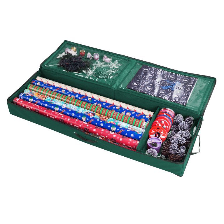 Elf Stor Wrapping Paper Storage Organizer for Bags, Bows, and Ribbon, Green | Walmart (US)