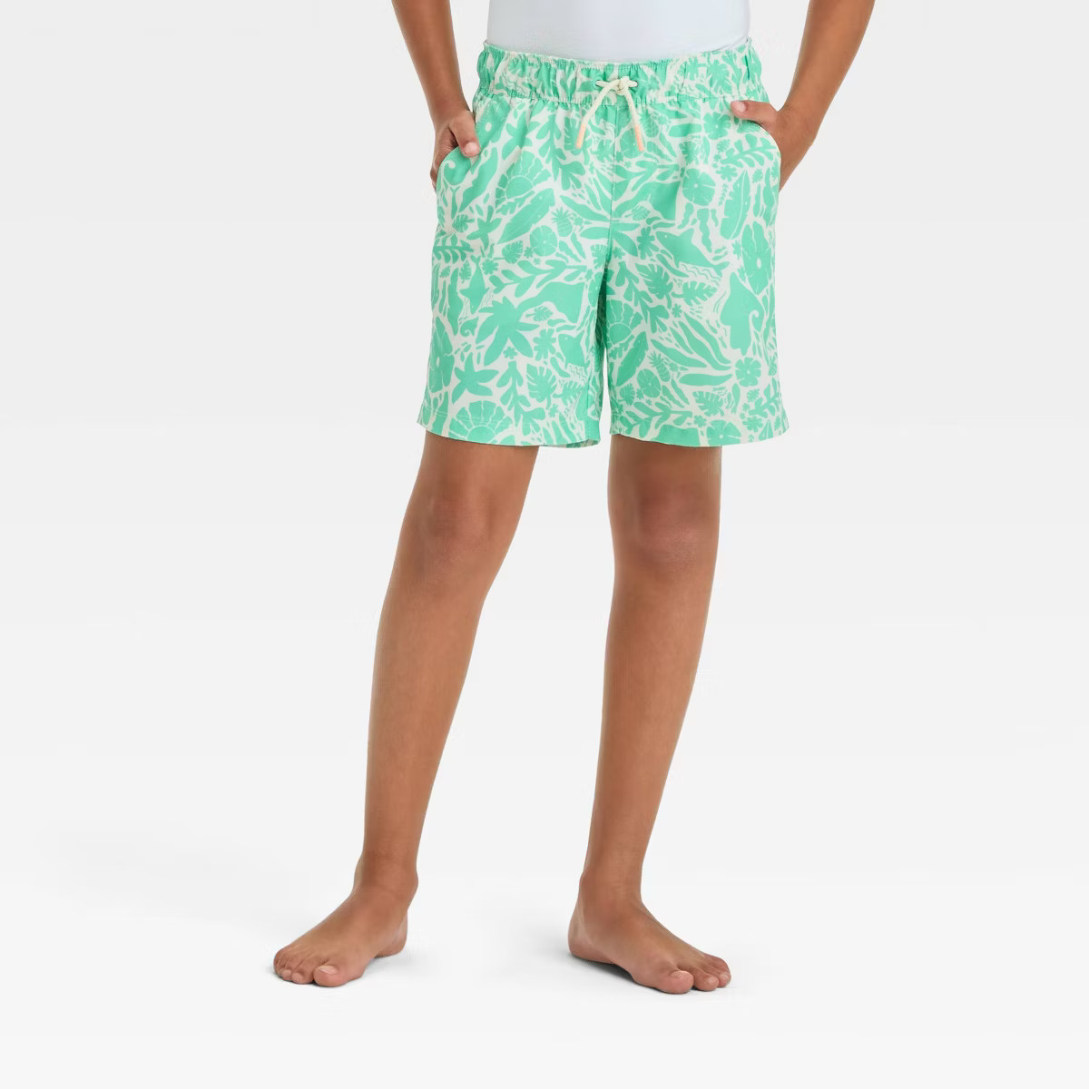 Boys' Submarine Printed Swim Shorts - Cat & Jack™ Green | Target