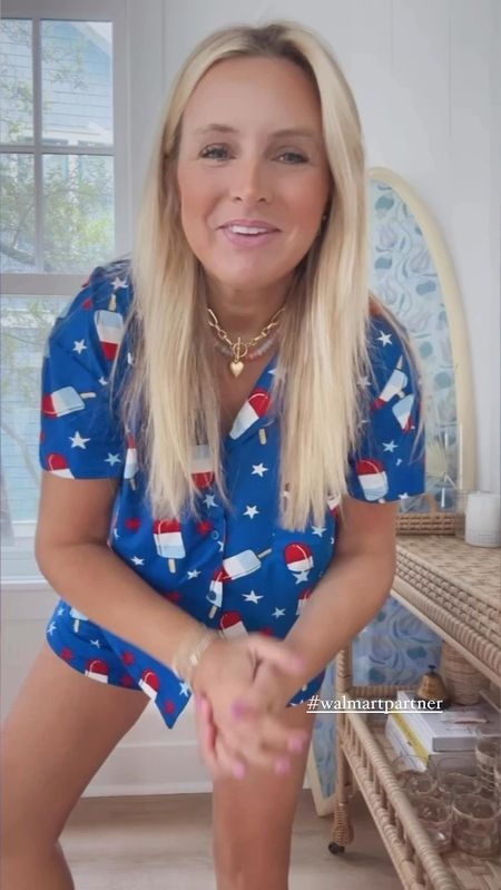 Cutest 4th of July pjs from @walmartfashion - $17 and lots of prints to choose from! Wearing size small. #walmartpartner #walmartfashion #walmart #walmartfinds 

#LTKSeasonal #LTKStyleTip #LTKVideo