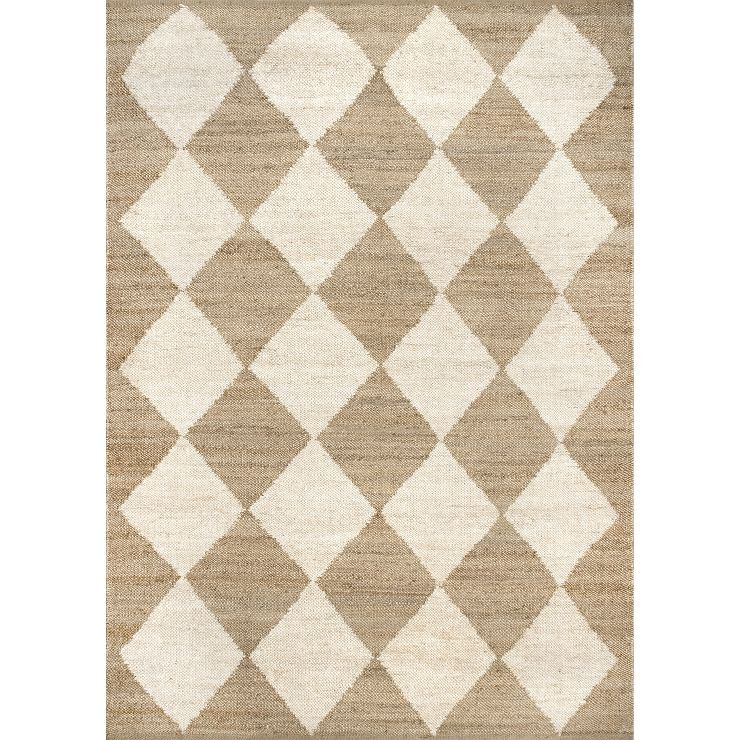 Arvin Olano Louie Diamond Checkerboard Jute Area Rug | Target