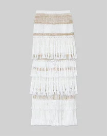 Hand Macramé Organic Cotton Skirt | Lafayette 148 NY