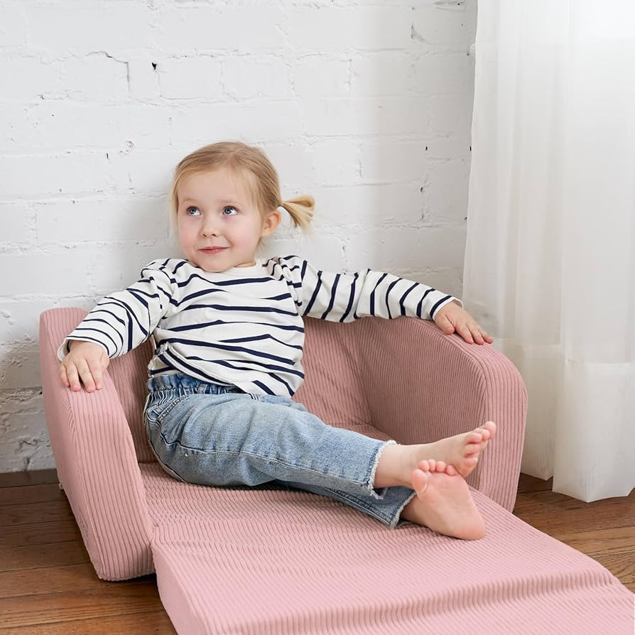 ZICOTO Comfy Kids Chair for Toddler - Stylish 2 in 1 Lounger Made of Memory Foam Easily Unfolds I... | Amazon (US)
