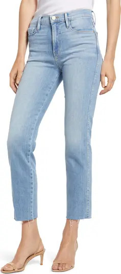 FRAME Le Sylvie High Waist Raw Hem Crop Jeans | Nordstrom | Nordstrom