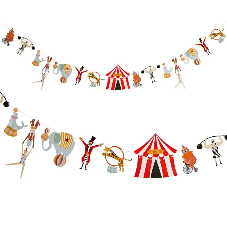 Colourful circus themed garland for a carnival birthday party or big top themed nursery decor | Etsy (Global)