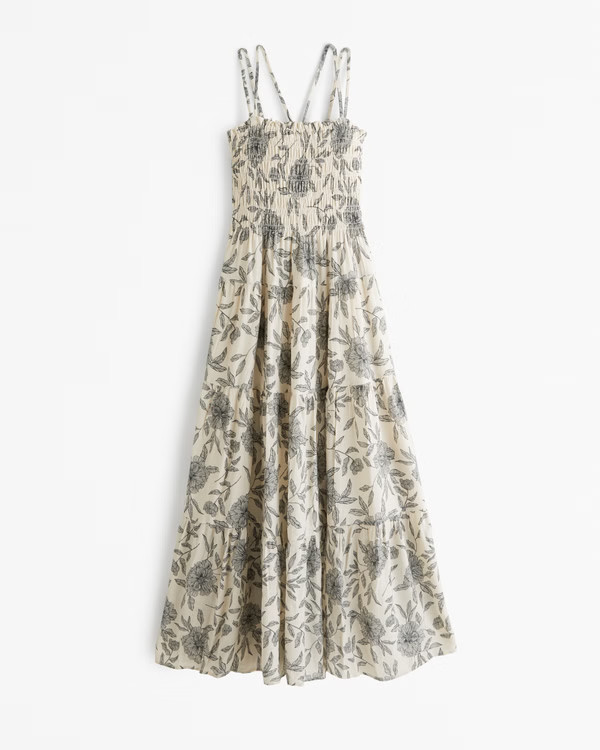 Women's Smocked Bodice Maxi Dress | Women's Dresses & Jumpsuits | Abercrombie.com | Abercrombie & Fitch (US)