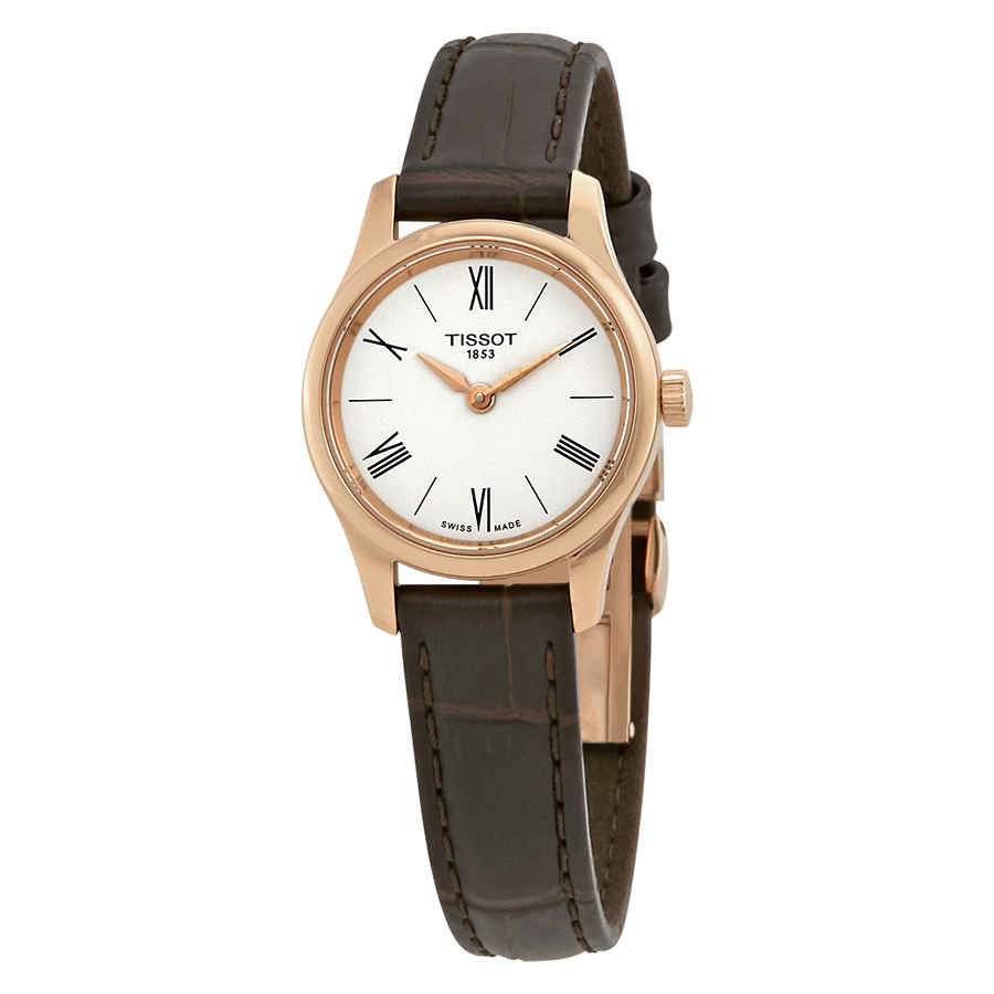 Tissot Tradition Thin White Dial Ladies Leather Watch T0630093601800 | Jomashop.com & JomaDeals.com