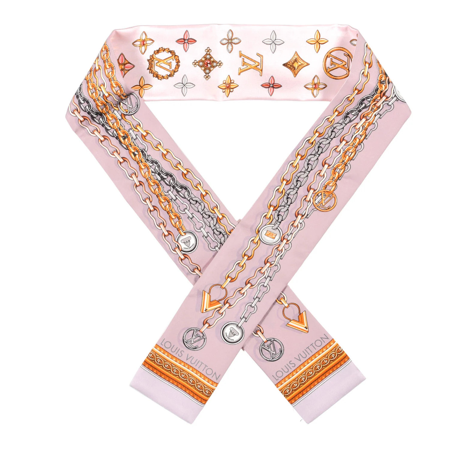 LOUIS VUITTON Silk Monogram Vendome Bandeau Gris | FASHIONPHILE | Fashionphile