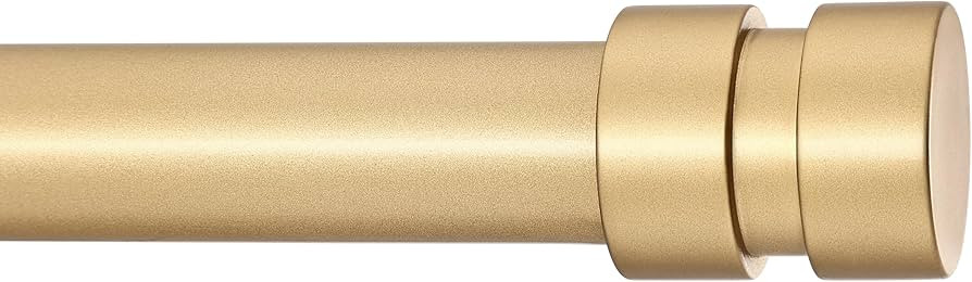 Briofox Gold Curtain Rods- Adjustable Modern Curtain Rods 1 Inch for Windows 48 To 84 Inch With E... | Amazon (US)