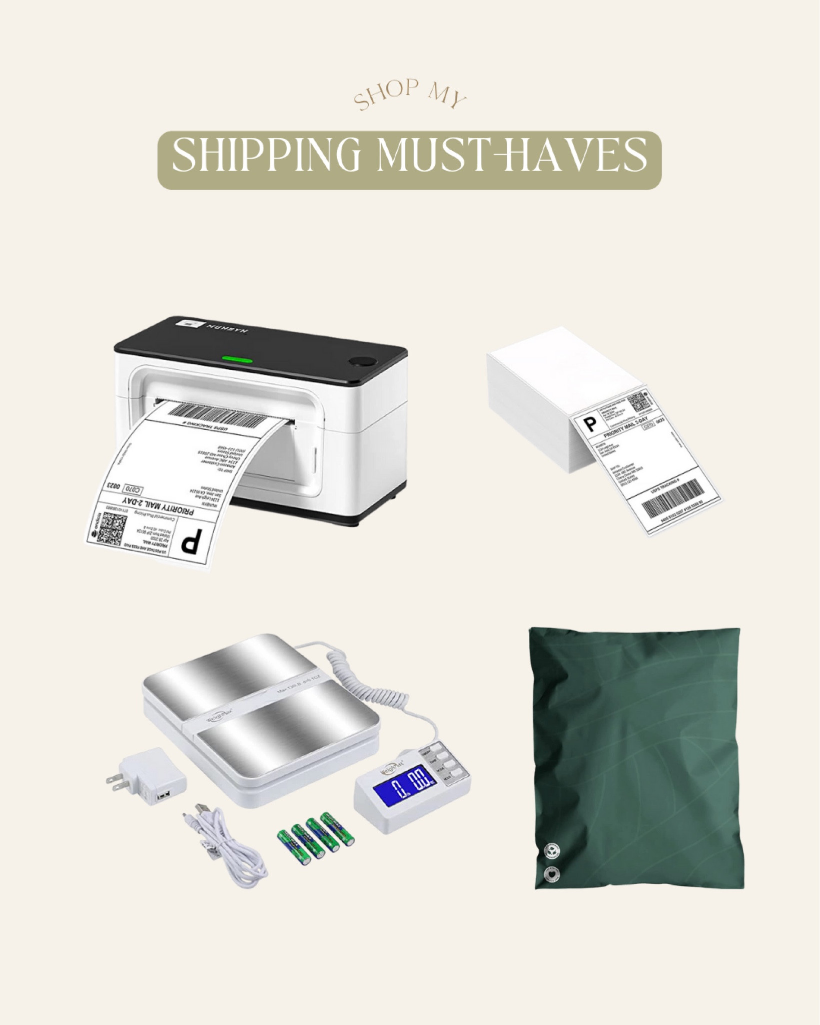 I ship from home using pirateship.com (it’s totally free)! All you need a postal scale and a way to print labels! Getting a thermal label printer has been a game changer because you never have to buy ink! 👌🏻