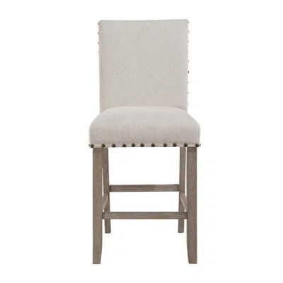 Bar Stools Of 2, Transitional Style, Gray Fabric, 39.38 In H, 18.46 W, 20.75 D, Wipe Clean For Dining Room 2 Stool , Main Color, Fabric Seat, Height, | Wayfair North America