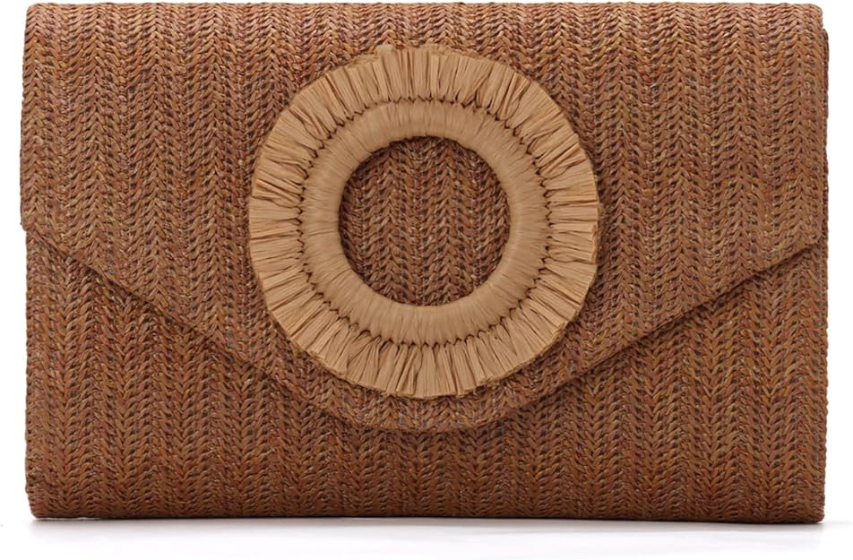 GOKTOW Straw Clutch Purse Rattan Summer Woven Beach Handbags for Women Wedding Vacation Travel Pa... | Amazon (US)