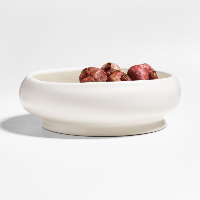 Yuki White Stoneware Decorative Centerpiece Bowl by Leanne Ford + Reviews | Crate & Barrel | Crate & Barrel
