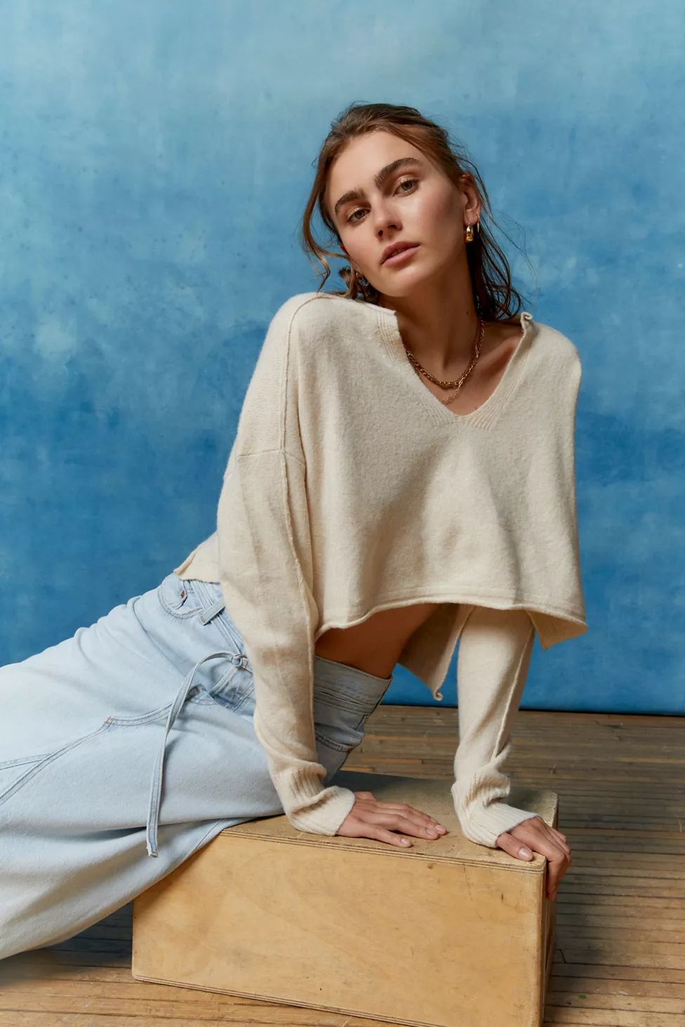 BDG Cardiff Notch Neck Sweater | Urban Outfitters (US and RoW)