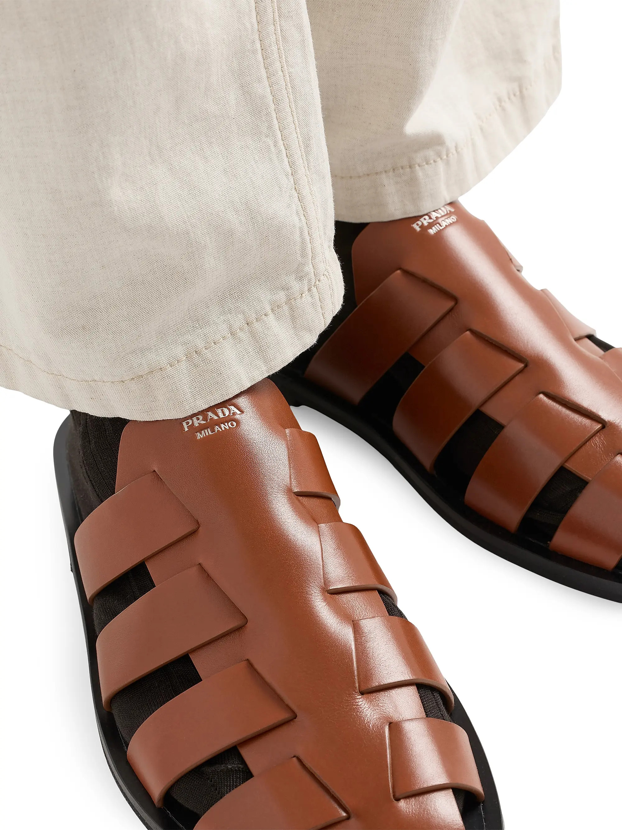 Leather Fisherman Mules | Saks Fifth Avenue