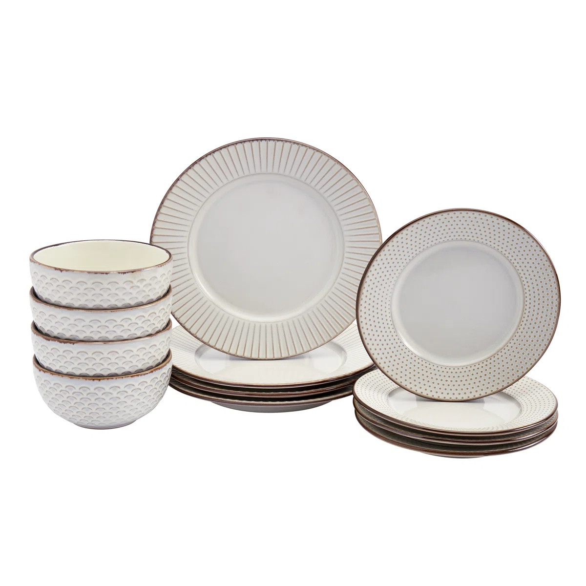 Hub Piece Stoneware Dinnerware Set - Service for 4 | Wayfair North America