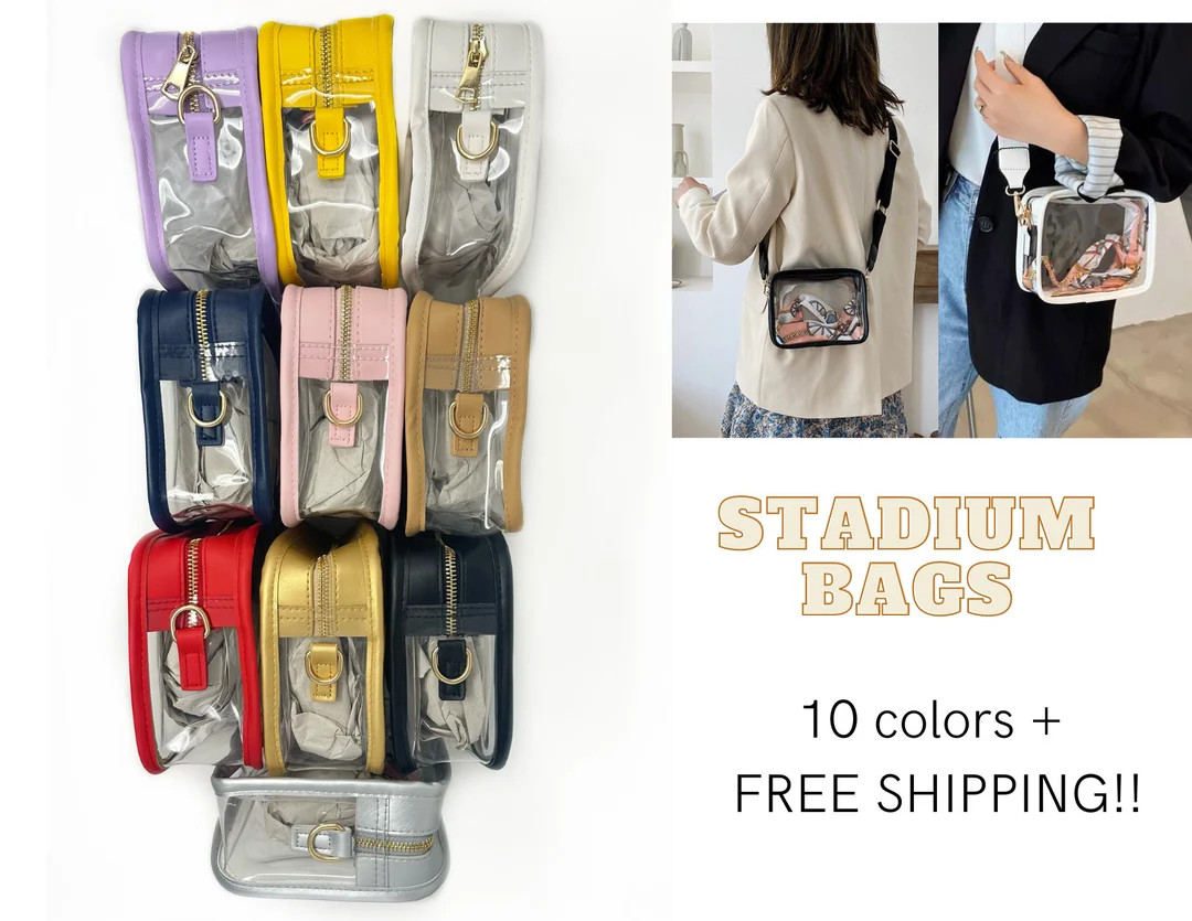 Stadium bag, clear bag, transparent purse, bridesmaids gift, game day purse, personalized bag, cu... | Etsy (US)