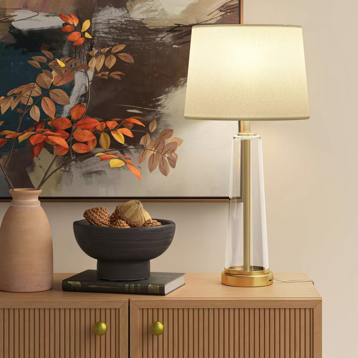 Tapered Fillable Table Lamp with USB (Includes LED Light Bulb) - Threshold™ | Target