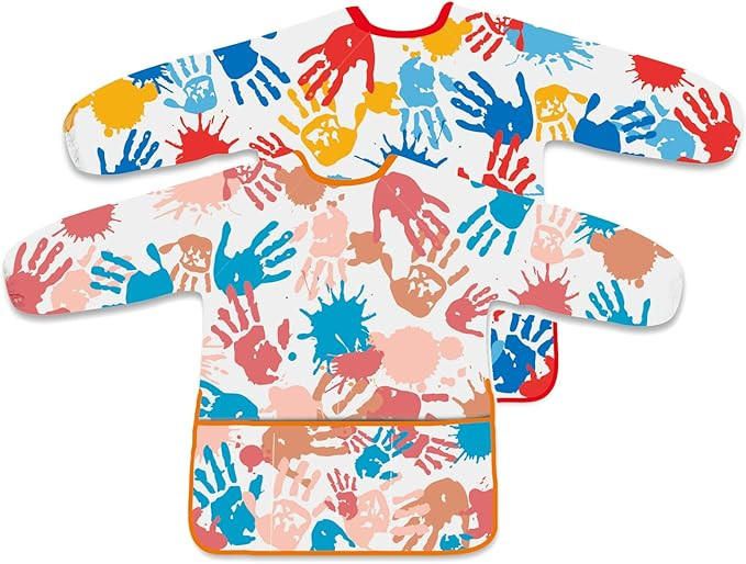 2 Pcs Kids Art Smock Painting Toddler Smock Long Sleeve with 3 Pockets for Kids Art Painting Acti... | Amazon (US)