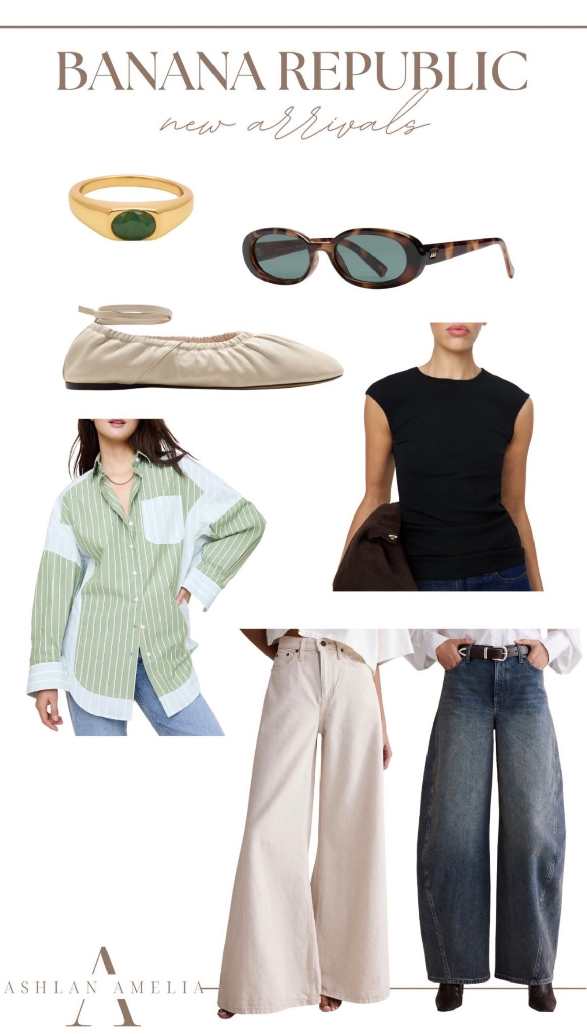 ballet flat, black tee, striped button down, wide leg pant, barrel leg jean, sunglasses, gold ring, chic outfit

#LTKSeasonal #LTKgrwm #LTKootd