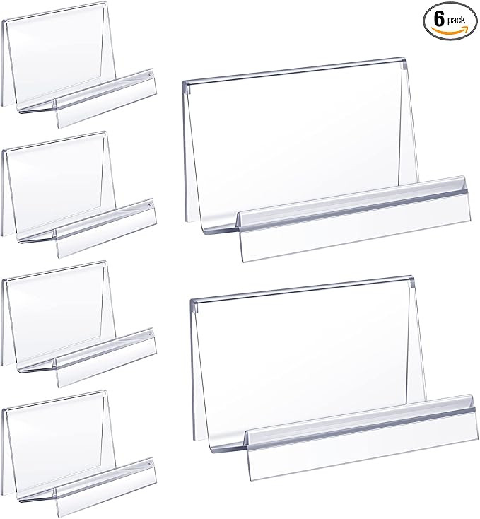 Qunclay 6 Pcs Purse Display Stand Clear Acrylic Wallet Display Stand Purse Holder Handbag Organiz... | Amazon (US)