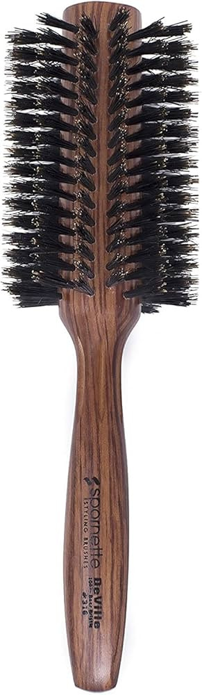 Spornette Deville Round Brush, Large 100% Boar Bristle Hair Brush - 2.5 Inch, For Styling, Curlin... | Amazon (US)