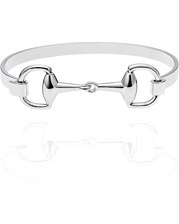 Minimalist Horse Bit Bangles in Silver, 18K Gold, 18K Rose Gold & White Gold Plated – Stackable... | Amazon (US)