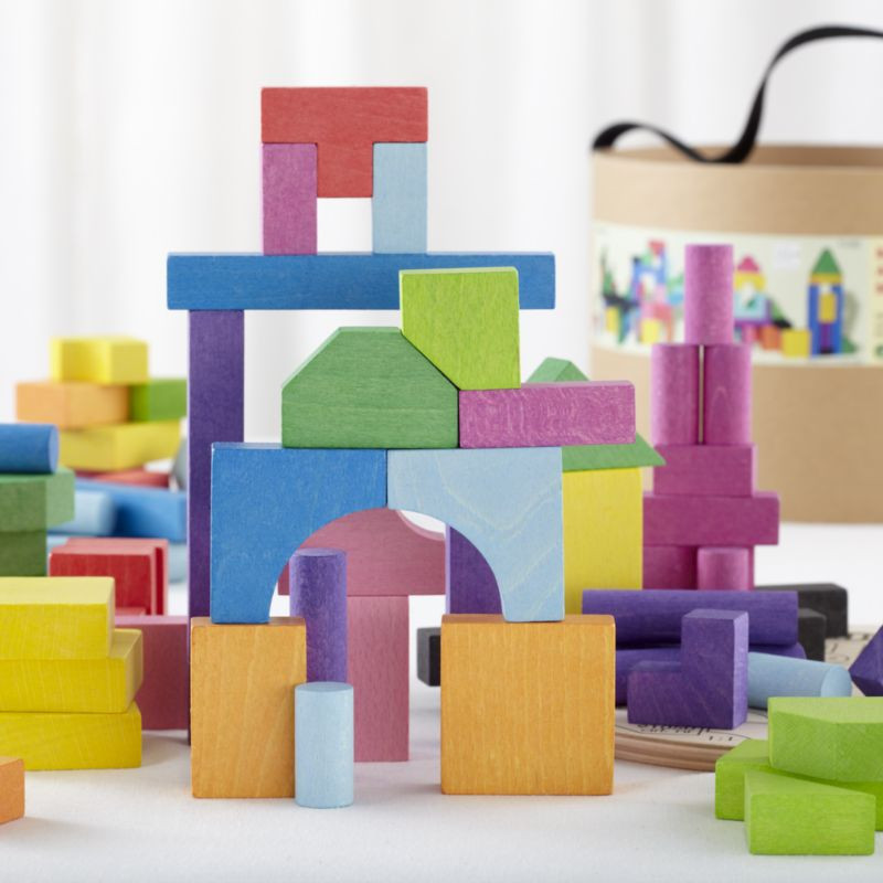 100-Piece Wooden Block Set + Reviews | Crate and Barrel | Crate & Barrel