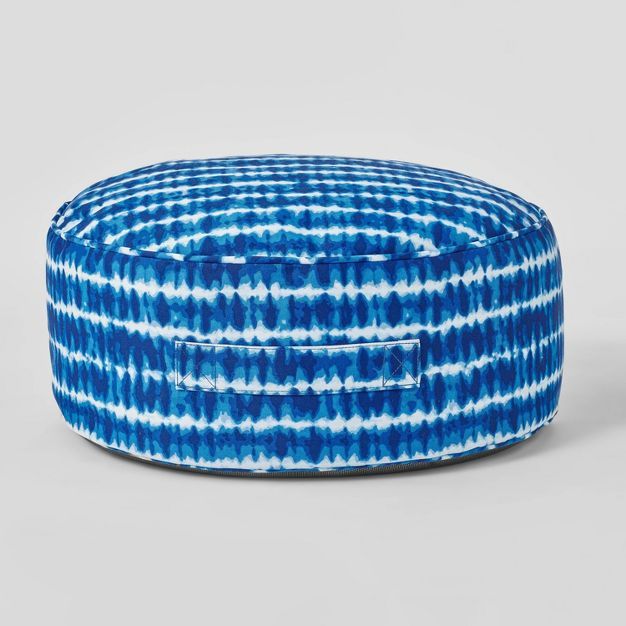 Round Floor Pouf with Handle Tie Dye - Blue - Sun Squad™ | Target