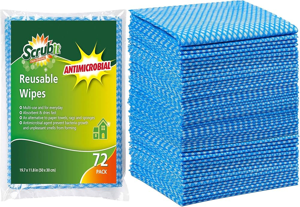 SCRUBIT Reusable Cleaning Wipes – Cleaning Cloth for Kitchen and Office - Dish Cloths for Washi... | Amazon (US)